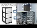 DIY VANITY MIRROR MADE OUT OF STORAGE BINS DIY VANITY DESK DIY VANITY WITH LIGHTS