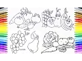 Fruits Vegetables Coloring Book Fun Painting How to Paint Fruits Coloring Pages