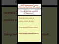 SELENIUM How to delete cookies in Selenium - SDET Automation Testing Interview Questions Answers