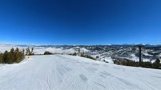 Ski Granby Ranch s blue Jackpot ski trail with full 360