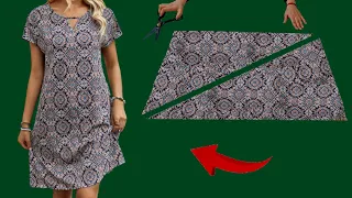 ✅Only 1.1 meter Fabric💃Dress Will Save You This Summer 👗 Sew in 10 Minutes ✂️ Very Easy Pattern