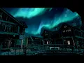 Peaceful Aurora Night | Skyrim Music and Ambience