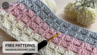 VERY EASY Crochet Pattern For Beginners Crochet Stitch For Baby Blanket Bag 
