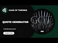 Build Game Of Thrones Quote Generator With Django Python
