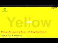 Change Background Color with Dropdown Menu