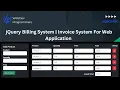 jQuery Billing System Invoice System For Web Application