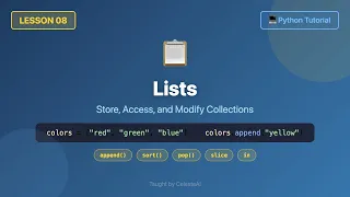 Lists append sort pop slice in enumerate - Python Tutorial for Beginners