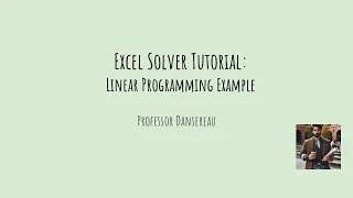 Excel Solver Tutorial Linear Programming Example