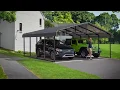 Arrow 20x20 20x24 20x29 Steel Carport Kits - Eggshell or Charcoal