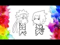 Naruto and Sasuke Uchiha Coloring Pages VS