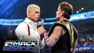 full segment cody rhodes challenges cm punk to a summerslam wwe title match smackdown highlights