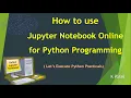 How to use Jupyter Notebook Online for Python