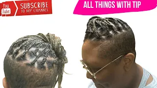 Small Knotless on Shaved Sides