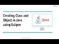 Creating Class and Object in Java Eclipse