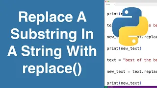 Replace A Substring In A String Using replace Python Tutorial