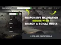 Transparent responsive navigation menus with search box and social media