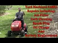 Yard Machines 639RL Air Filter Spark Plug Oil Change Carb Cleaning And Battery Replacement