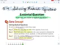 Algebra 2 5 4 Part 3 Solving Radical Equations