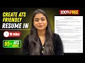 How to Create an ATS Friendly Resume for Fresher Or Experienced