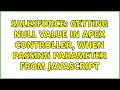 Salesforce Getting null value in apex controller when passing parameter from javascript