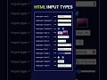 HTML Input Types