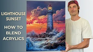 How to Blend STEP by STEP Realistic Clouds Acrylic Painting