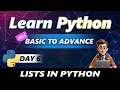 Lists in Python Python Tutorial - Day