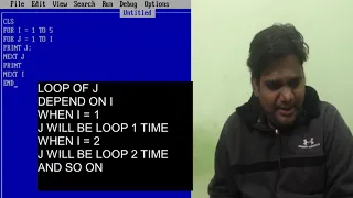 NUMBER PATTERN USING FOR NEXT LOOP IN QBASIC