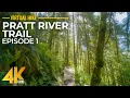 4K Sunny Summer Day Forest Walk 7 HRS Hike along Pratt River Trail Summer 2022 - Part 1