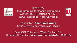 EECS1022 W21 - Java Tutorials