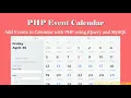 PHP Event Calendar - Add Events to Calendar using jQuery and Ajax