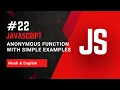 Anonymous Function in JavaScript With Simple Examples Functions in JavaScript