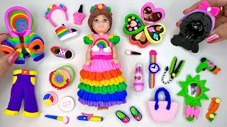 How to Make Realistic Miniature Makeup Set, Dress, Shoes with Air Dry Clay | Satisfying DIY Craft