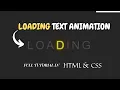 Loading Text Animation Full Tutorial in HTML5 CSS3 GB CODERS HUB