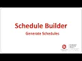 Schedule Builder Generate Schedules
