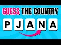 Guess the Country by Scrambled Letters Geography Quiz