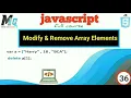 Javascript Modify Remove Elements Array delete change methed