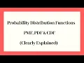 Probability Distribution Functions - PMF PDF and CDF Clearly Explained