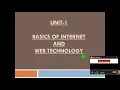 WebTech Unit 1 - Topic 01 Basics of Web Technology