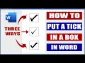 How to put a tick in a box in Word Microsoft Word Tutorials