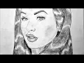 Drawing Emily Elizabeth Female Model Pencil Portrait