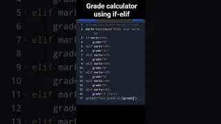 Grade calculator using if-elif program-python