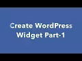 How to create WordPress Widget Part 2