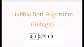 Bubblesort Algorithm Program in telugu Bubble Sort Algorithm