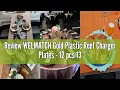 Review WELMATCH Gold Plastic Reef Charger Plates - 12 pcs 13 Inch Round Floral Sponge Charger Plates