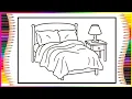 Bed Coloring Page Cozy Bedroom Coloring Book Easy Coloring for All Ages