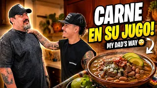 My dad teaches me how to make traditional Carne En Su Jugo!
