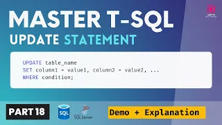 18 Transact-SQL UPDATE STATEMENT How to Update Data in SQL Server T-SQL Demo