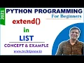 extend in list in Python Programming extend method with example in Python List methods