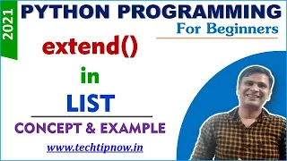 extend in list in Python Programming extend method with example in Python List methods